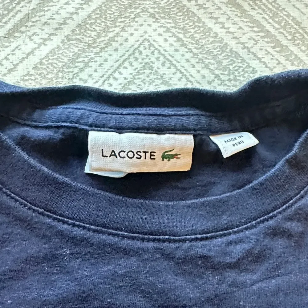 Lacoste Boys Dark Blue Short Sleeve Tee Size 10